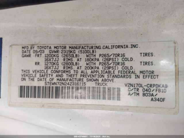 Toyota Tacoma Base V6 Image 5