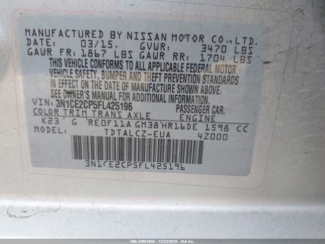 Nissan Versa S Plus Image 6