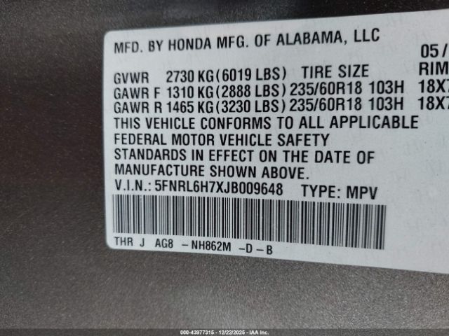 Honda Odyssey Ex-l Image 10